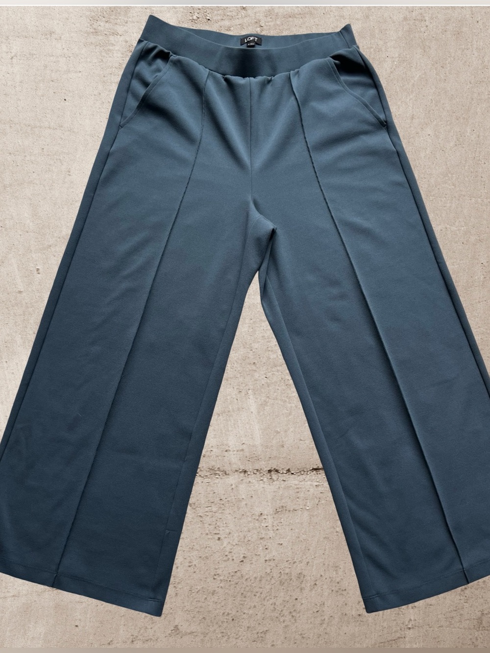 LOFT Teal Wide-Leg Trousers